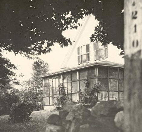 Mary Baker Eddy Historic House Stoughton, Massachusetts; historic black and white photo taken before Longyear’s restoration