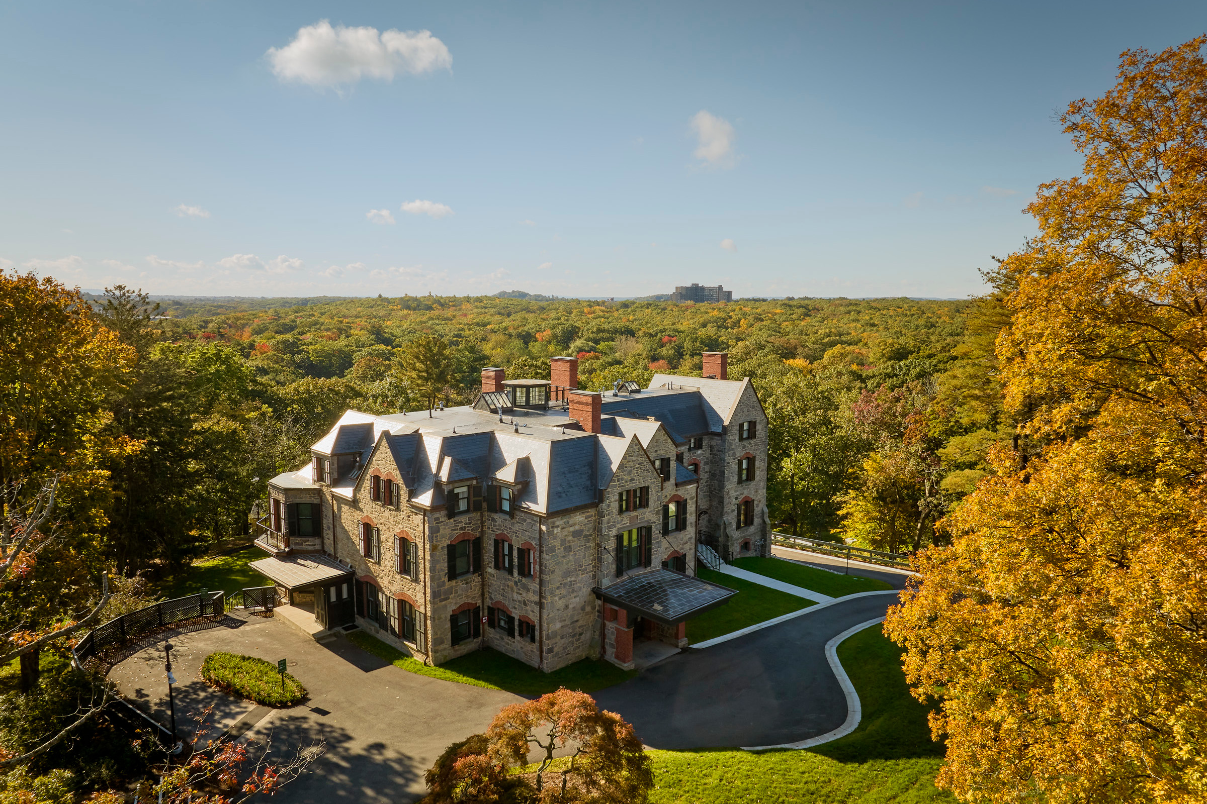 Aerial photo of Chestnut Hill house