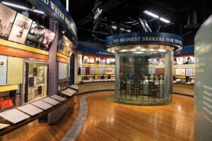 Artifacts on display in Longyear Museum's main exhibit, "Mary Baker Eddy: A Spiritual Journey."